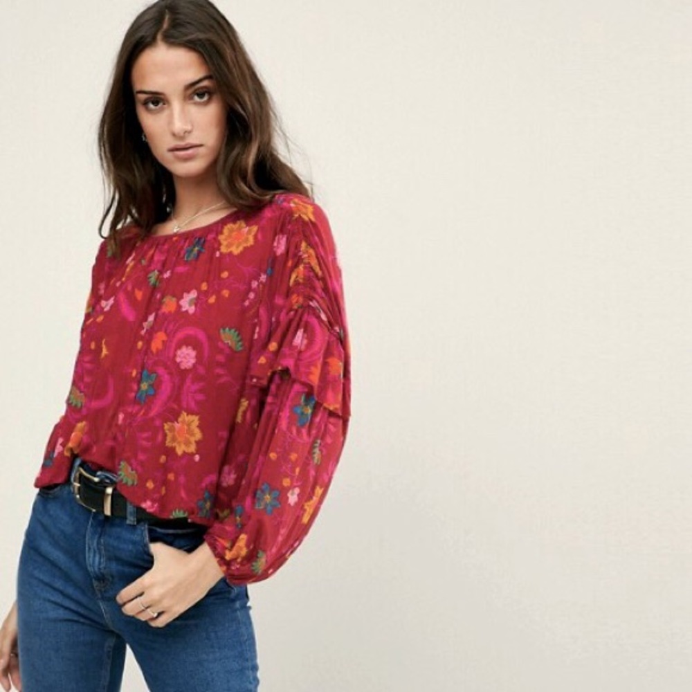 Free People Berry Combo Blouse🌺